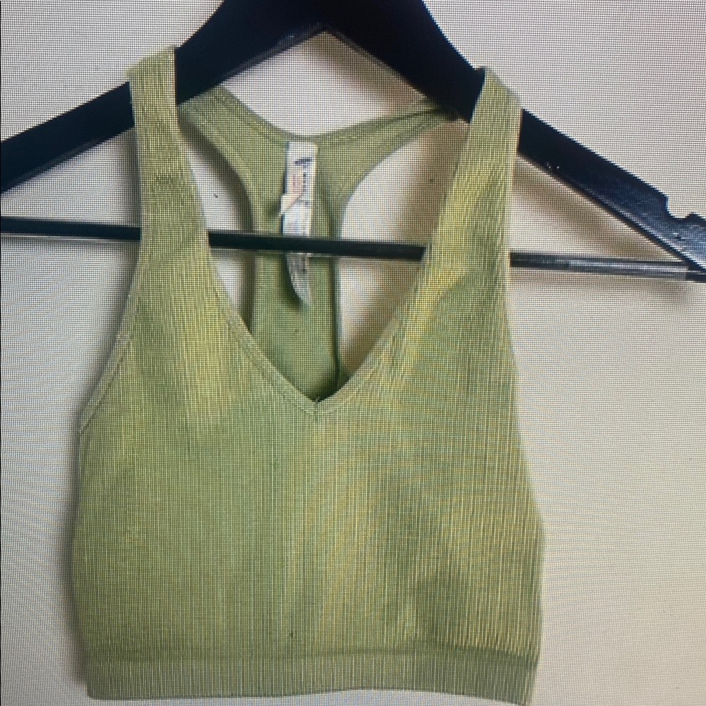 Green Ribbed Tank Top